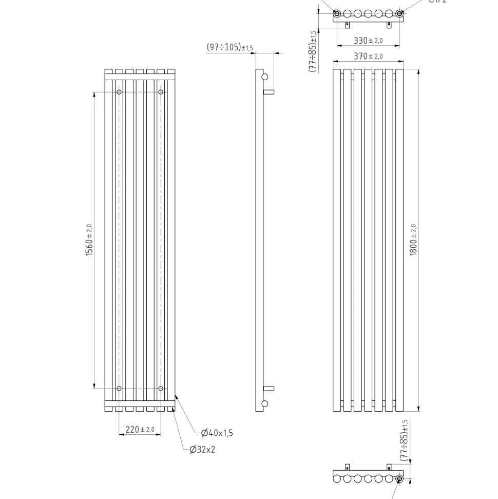 Terma Rolo Room Vertical or Horizontal Designer Single Panel Radiator