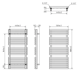 Terma Rolo Towel Electric Heated Towel Rail with Wi-Fi Controlled VEO Heating Element