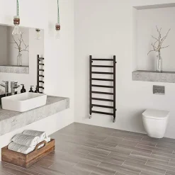 Terma Simple Flat Heban Black Ladder Heated Towel Rail