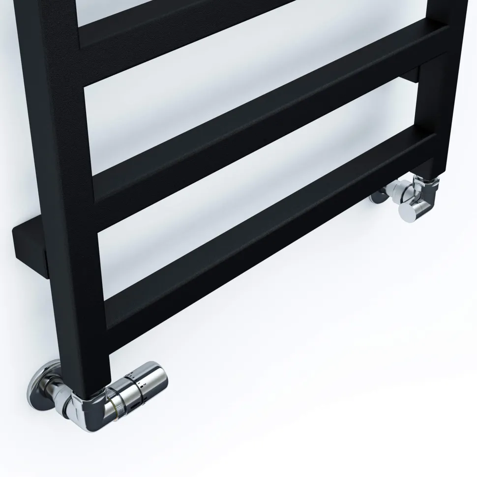 Terma Simple Flat Heban Black Ladder Heated Towel Rail