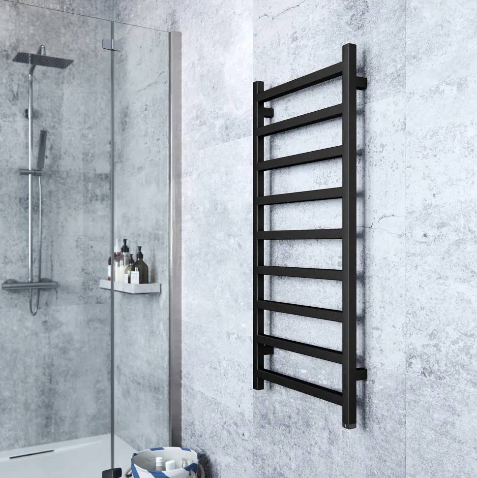 Terma Simple One Electric Heated Towel Rail with Heating Element - Heban Black