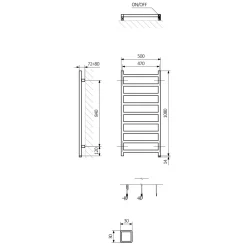 Terma Simple One Electric Heated Towel Rail with Heating Element - Heban Black