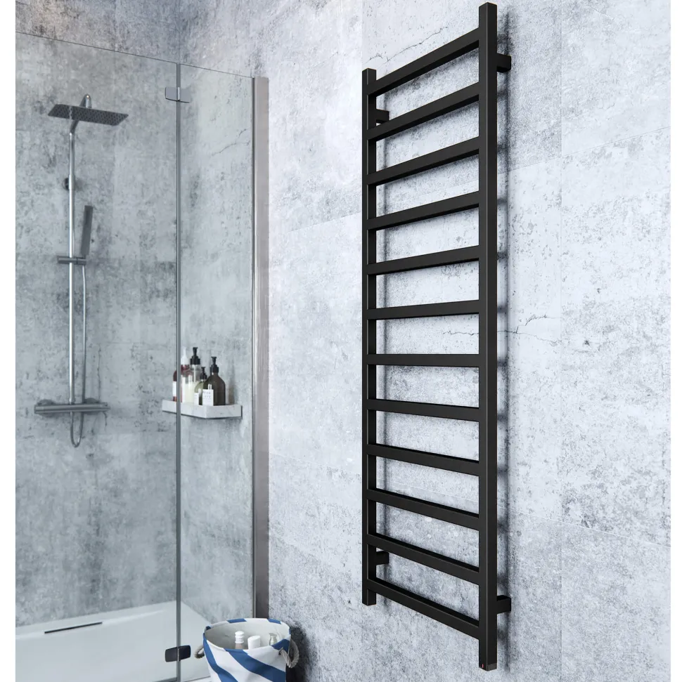 Terma Simple One Electric Heated Towel Rail with Heating Element - Heban Black