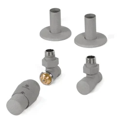 Terma Vario Royal Angled Thermostatic Valves with Pipe Masking