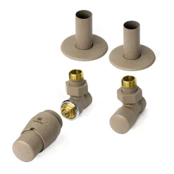 Terma Vario Royal Angled Thermostatic Valves with Pipe Masking