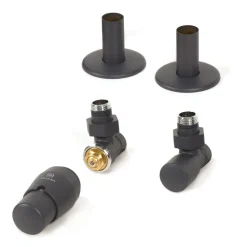 Terma Vario Royal Angled Thermostatic Valves with Pipe Masking