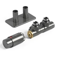 Terma Vario Twins All In One Integrated 50mm Valves with Pipe Masking Set