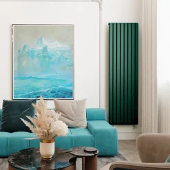 Terma Warp Room Matt Green Double Panel Vertical Radiator