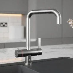 The Tap Factory Milo Filtered Cold & Instant Boiling Water Tap with WRAS-Approved Boiler & Filter - Brushed Steel