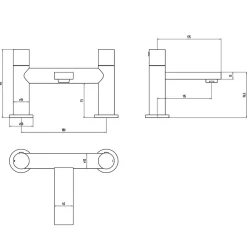 The Tap Factory Vibrance Brushed Brass Deck Mounted Bath Filler - 6 Handle Colours Available