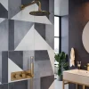 The Tap Factory Vibrance Brushed Brass WRAS Approved Concealed Thermostatic Shower Valve with Fixed Shower Head and Shower Handset