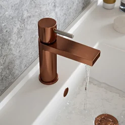 The Tap Factory Vibrance Polished Copper Mono Basin Mixer and Basin Waste - 6 Handle Colours Available