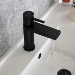 The Tap Factory Vibrance Vanto Black Mono Basin Mixer and Basin Waste - 8 Handle Colours Available