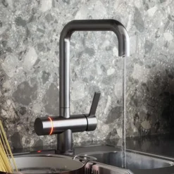 The Tap Factory Xara Brushed Steel Digital LED Boiling Water Tap with Filtered Cold Drinking Water