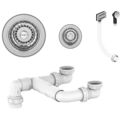 Thomas Denby 1.5 Bowl Deluxe Waste Kit - Chrome