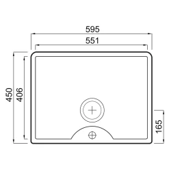 Thomas Denby Legacy Belfast 1 Bowl Gloss White Ceramic Kitchen Sink with Tap Ledge - 595 x 450mm