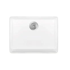Thomas Denby Legacy Belfast 1 Bowl Gloss White Ceramic Kitchen Sink - 595 x 450mm