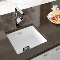 Thomas Denby Metro 1 Bowl Inset or Undermount Ceramic Kitchen Sink - 460 x 460mm