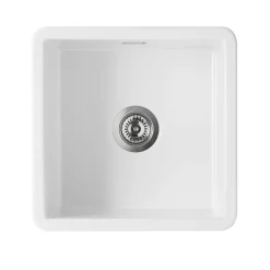 Thomas Denby Metro 1 Bowl Inset or Undermount Ceramic Kitchen Sink - 460 x 460mm