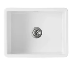 Thomas Denby Metro Large 1 Bowl Inset or Undermount Ceramic Kitchen Sink - 595 x 460mm