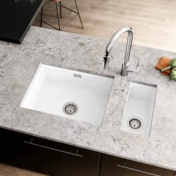 Thomas Denby Metro Large 1 Bowl Inset or Undermount Ceramic Kitchen Sink - 595 x 460mm