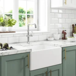 Thomas Denby Vintage Belfast 1 Bowl Ceramic Kitchen Sink with Weir Overflow - 595 x 455mm