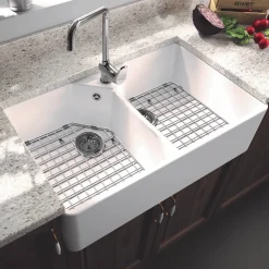 Thomas Denby Vintage Belfast 2 Bowl Gloss White Ceramic Kitchen Sink - 794 x 490mm