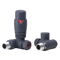 Toasty Anthracite Dual Fuel Corner Radiator Valves