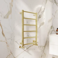 Toasty Arcus Brushed Brass Electric Heated Towel Rail