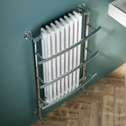 Toasty Ardell Chrome Traditional Heated Towel Rail - 1000 x 630mm
