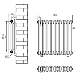 Toasty Ardleigh Anthracite Horizontal Column Radiator