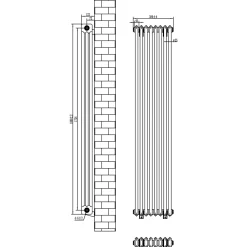 Toasty Ardleigh Anthracite Vertical Column Radiator
