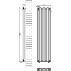 Toasty Ardleigh Anthracite Vertical Column Radiator