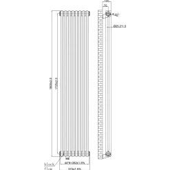 Toasty Ardleigh Antique Brass Vertical Column Radiator
