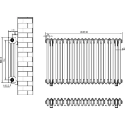 Toasty Ardleigh Matt Black Horizontal Column Radiator