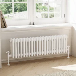 Toasty Ardleigh White Compact Horizontal 3 Column Radiator - 300mm Height