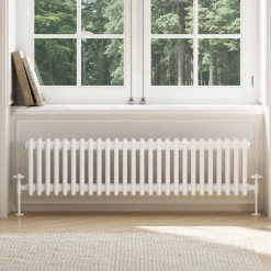 Toasty Ardleigh White Compact Horizontal 3 Column Radiator - 300mm Height
