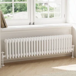 Toasty Ardleigh White Compact Horizontal 3 Column Radiator - 300mm Height