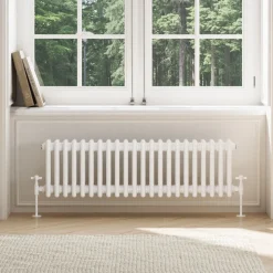 Toasty Ardleigh White Compact Horizontal 3 Column Radiator - 300mm Height