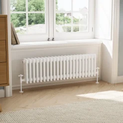Toasty Ardleigh White Compact Horizontal 3 Column Radiator - 300mm Height