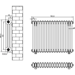 Toasty Ardleigh White Horizontal Column Radiator