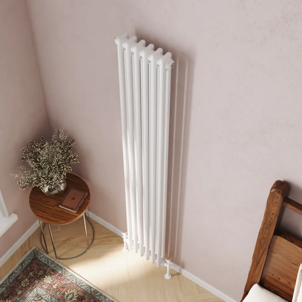 Toasty Ardleigh White Vertical Column Radiator