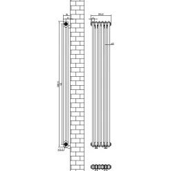 Toasty Ardleigh White Vertical Column Radiator