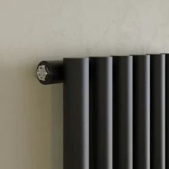 Toasty Aura Matt Black Round Tube Vertical Radiator