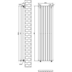 Toasty Aura White Round Tube Vertical Radiator