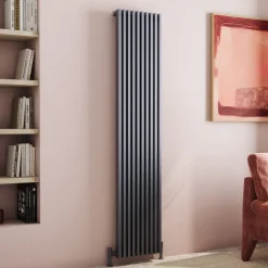 Toasty Axis Anthracite Grey Rectangular Tube Vertical Radiator - 1800 x 380mm