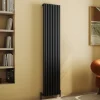 Toasty Axis Matt Black Rectangular Tube Vertical Radiator - 1800 x 380mm