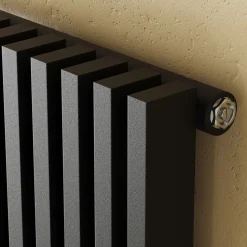 Toasty Axis Matt Black Rectangular Tube Vertical Radiator - 1800 x 380mm