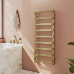 Toasty Balance Brushed Brass Heated Towel Rail
