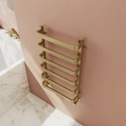 Toasty Balance Brushed Brass Heated Towel Rail